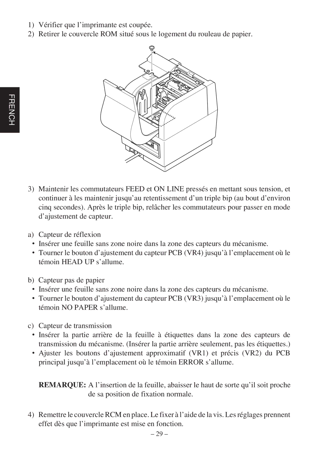 Star Micronics TSP400Z Series user manual French 