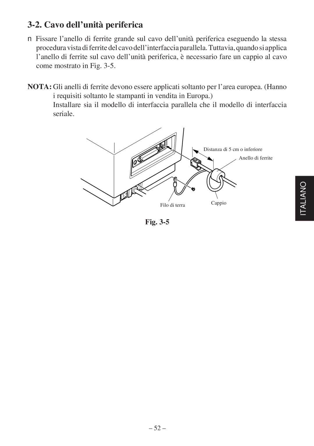 Star Micronics TSP400Z Series user manual Cavo dell’unità periferica 