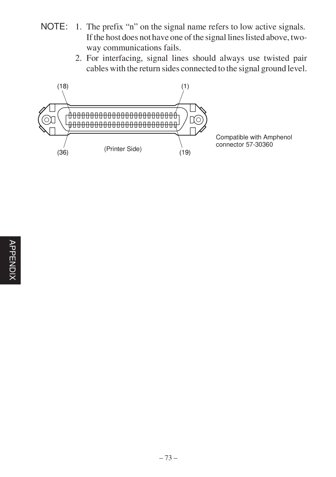 Star Micronics TSP400Z Series user manual Compatible with Amphenol 