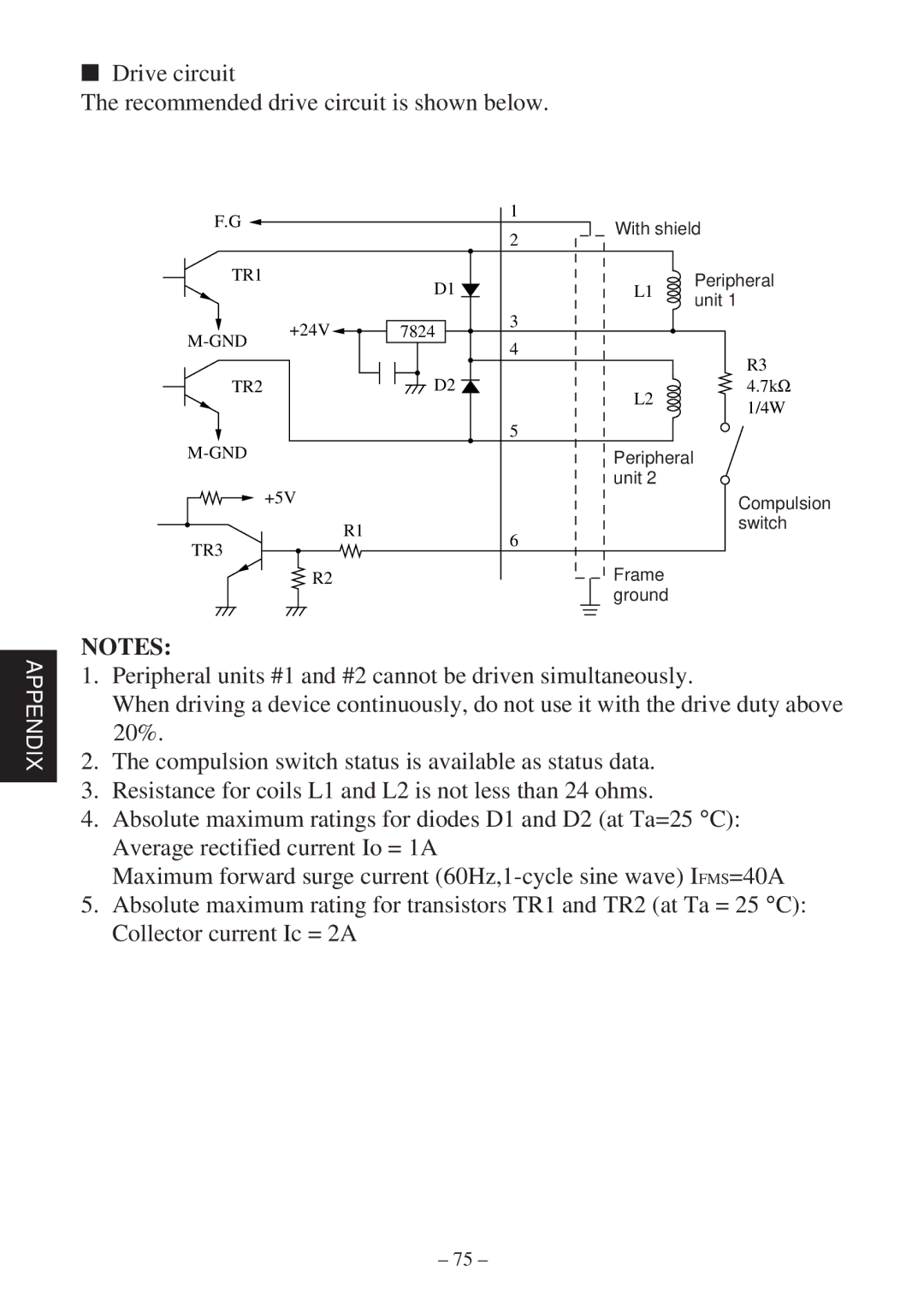 Star Micronics TSP400Z Series user manual Drive circuit Recommended drive circuit is shown below 