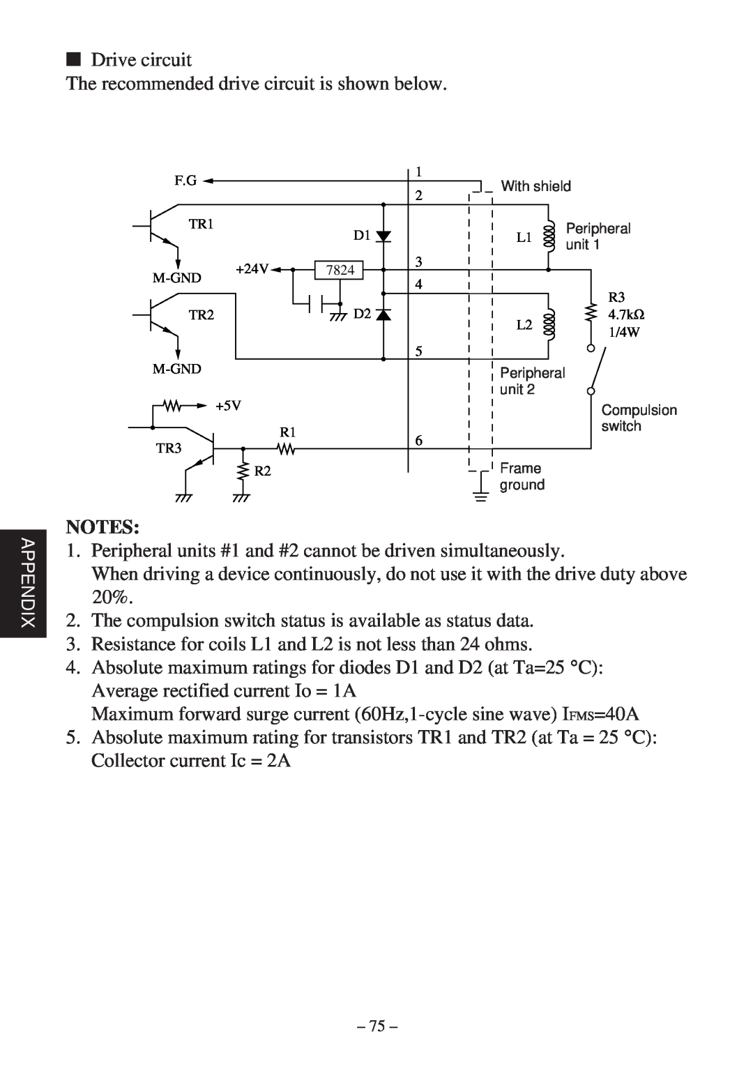 Star Micronics TSP400Z Series user manual Drive circuit The recommended drive circuit is shown below 