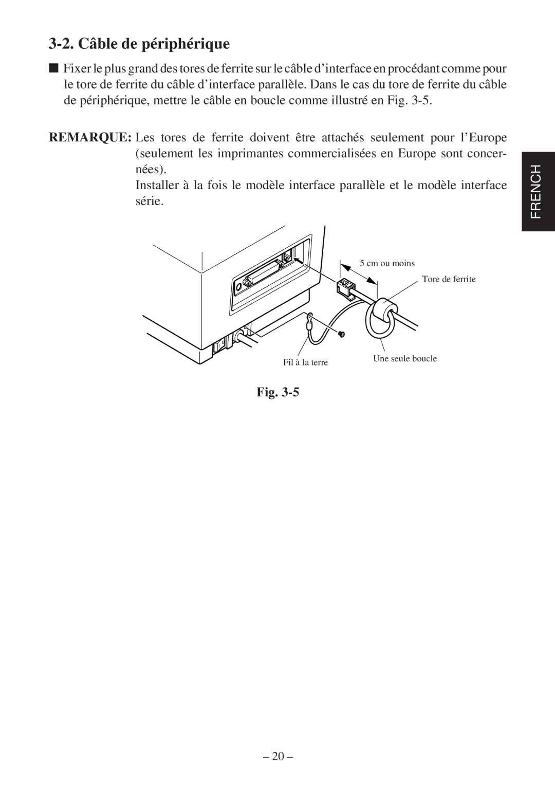 Star Micronics TSP400Z user manual Câble de périphérique 