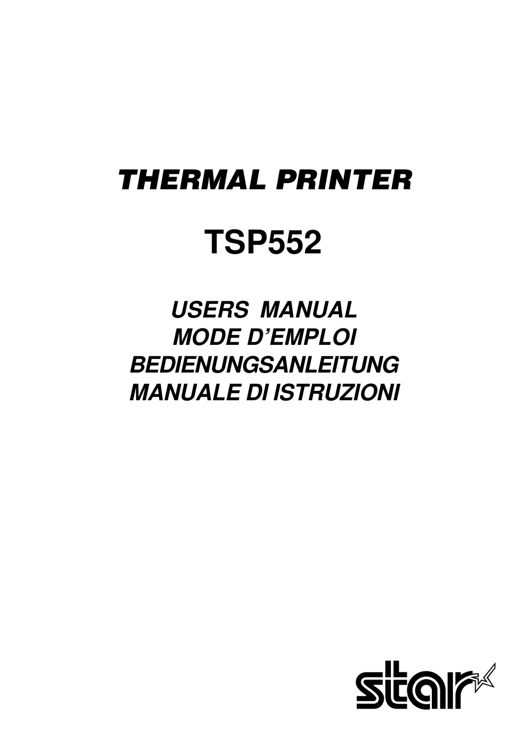 Star Micronics TSP552 user manual 