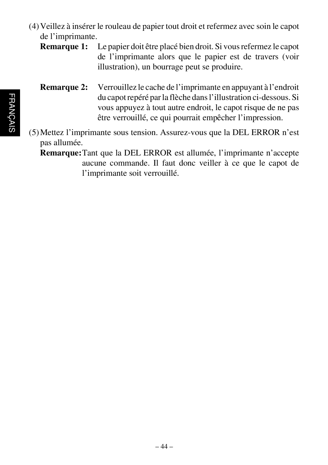 Star Micronics TSP552 user manual Français 