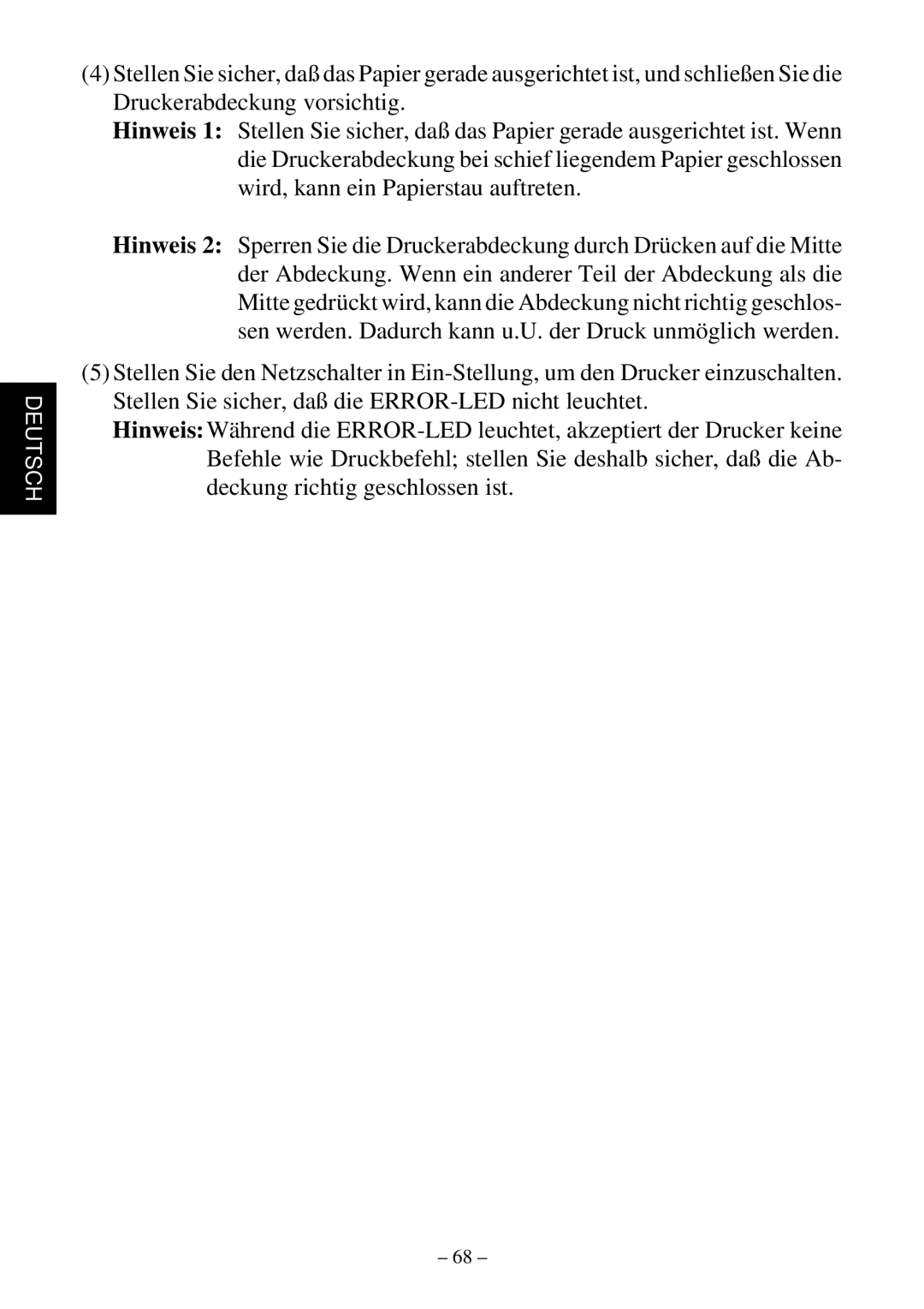 Star Micronics TSP552 user manual Deutsch 