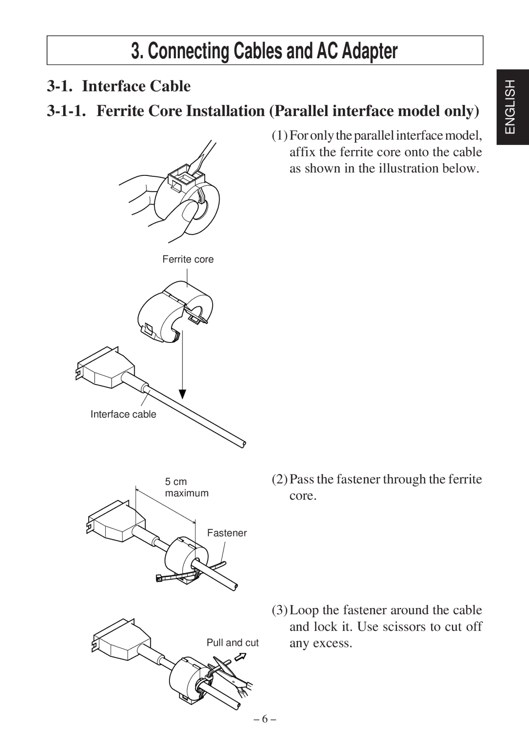 Star Micronics TSP600 user manual Connecting Cables and AC Adapter 