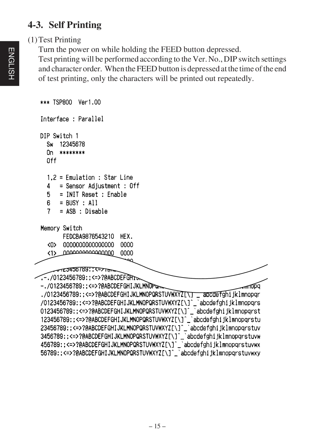 Star Micronics TSP800 user manual Self Printing 