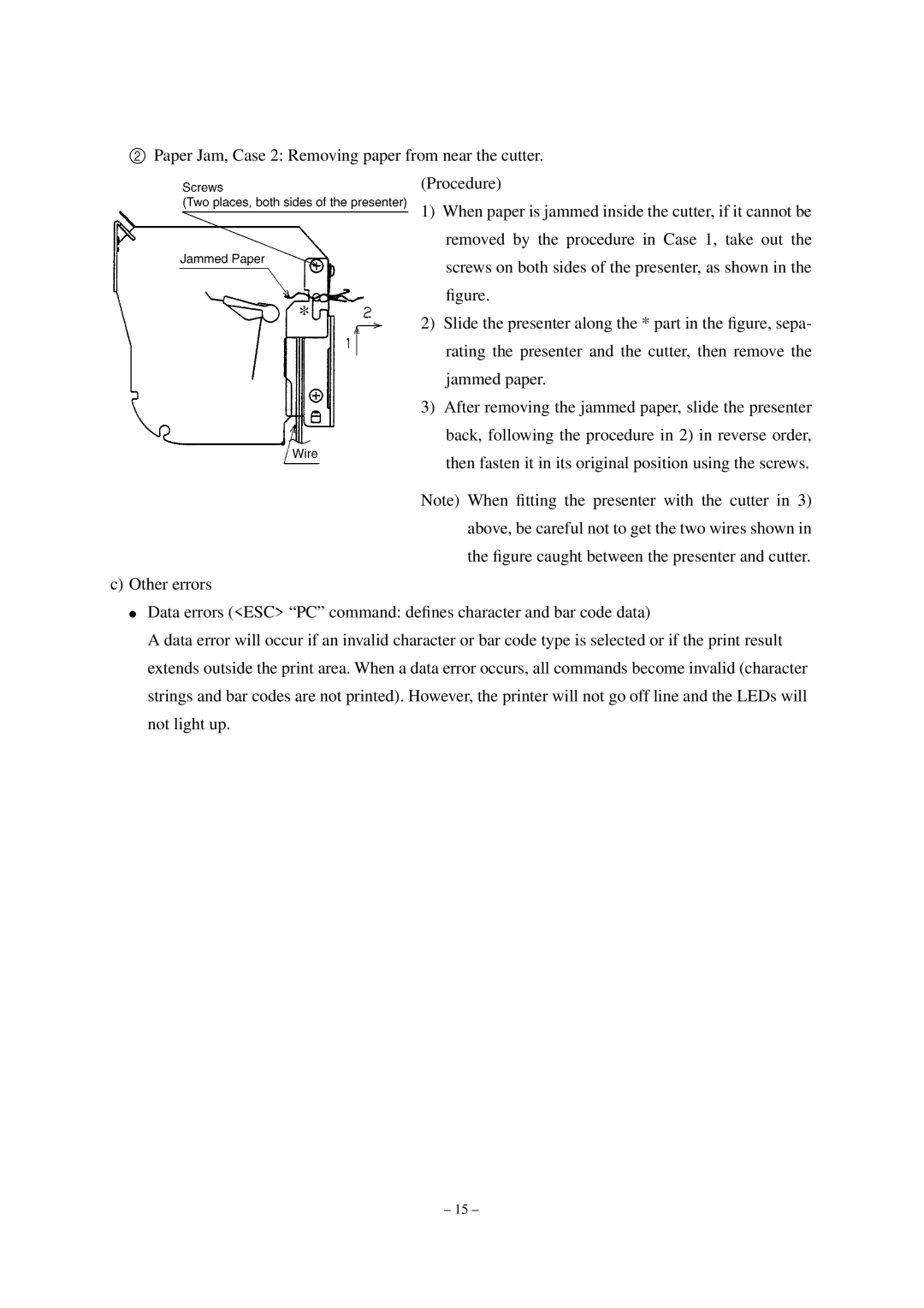 Star Micronics TUP492-24 operation manual 