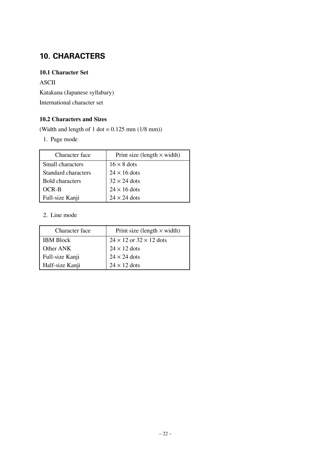 Star Micronics TUP492-24 operation manual Character Set, Characters and Sizes, Ocr-B 