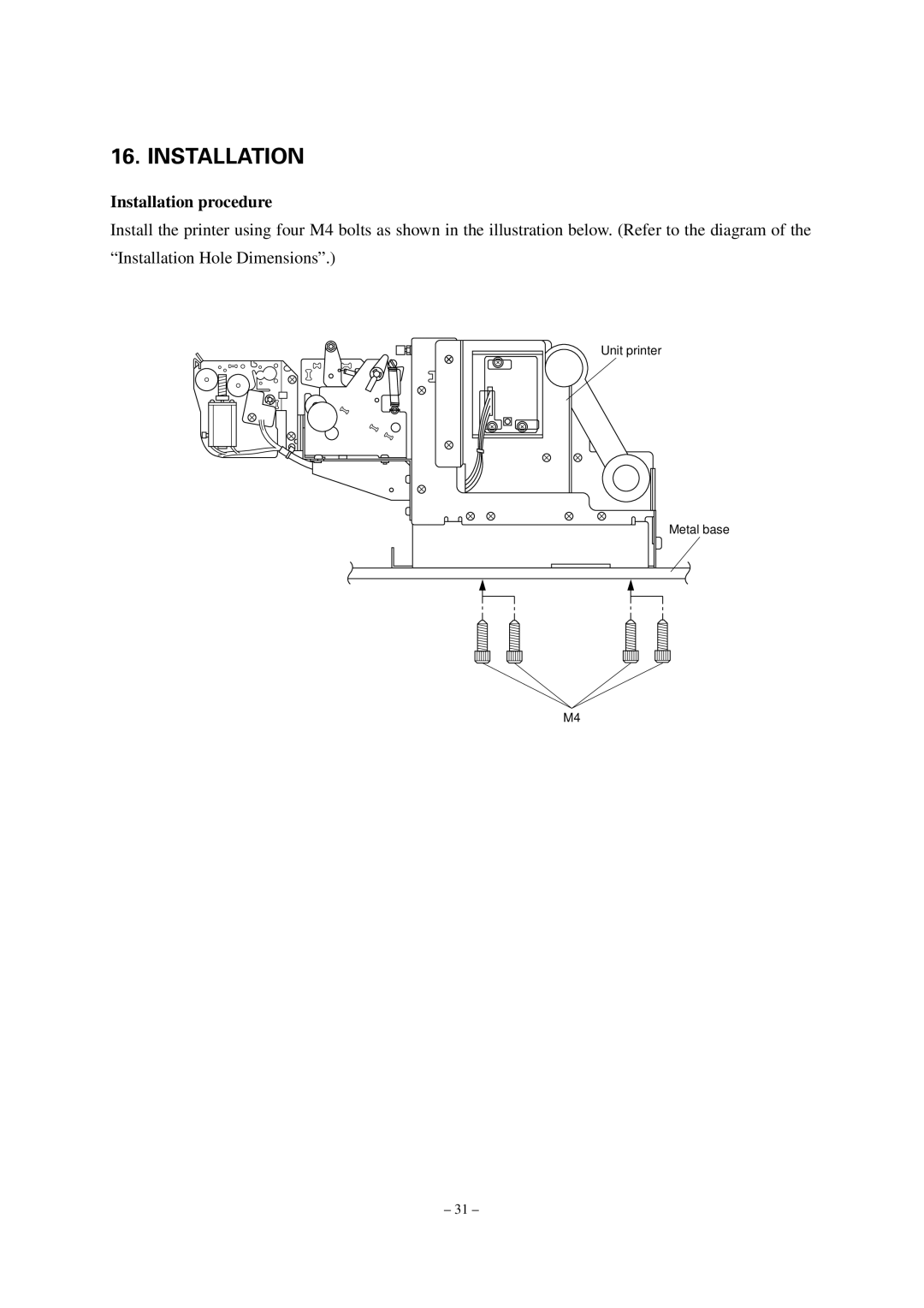 Star Micronics TUP492-24 operation manual Installation procedure 