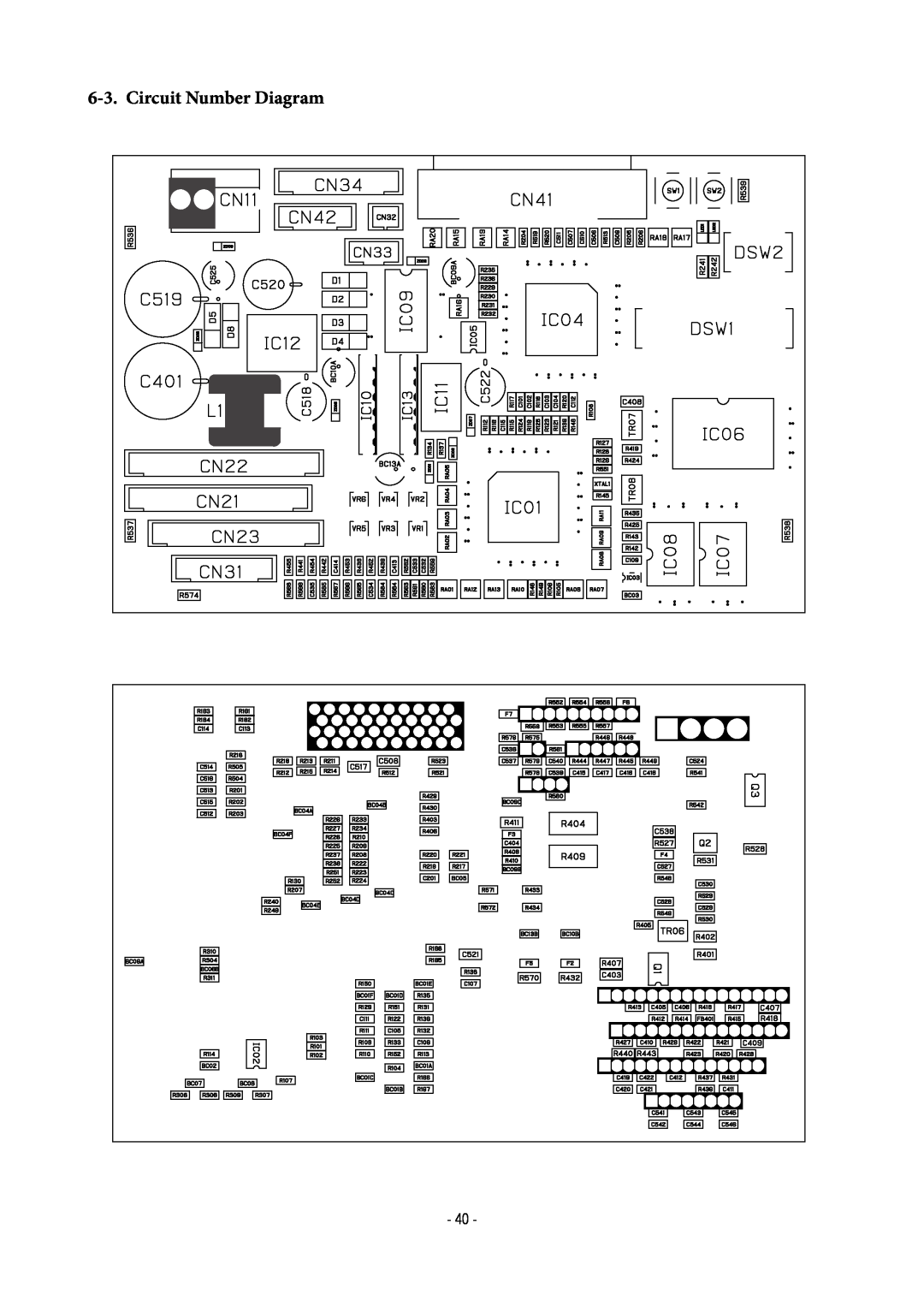 Star Micronics TUP500 technical manual Circuit Number Diagram 