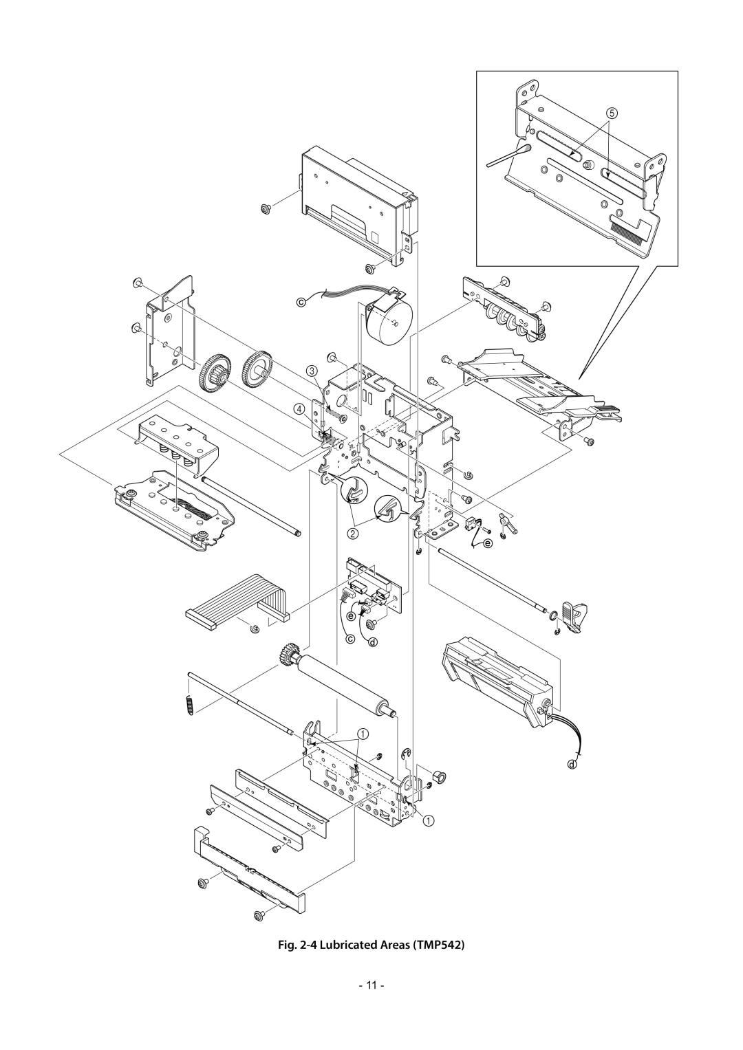 Star Micronics TUP500 technical manual Lubricated Areas TMP542 