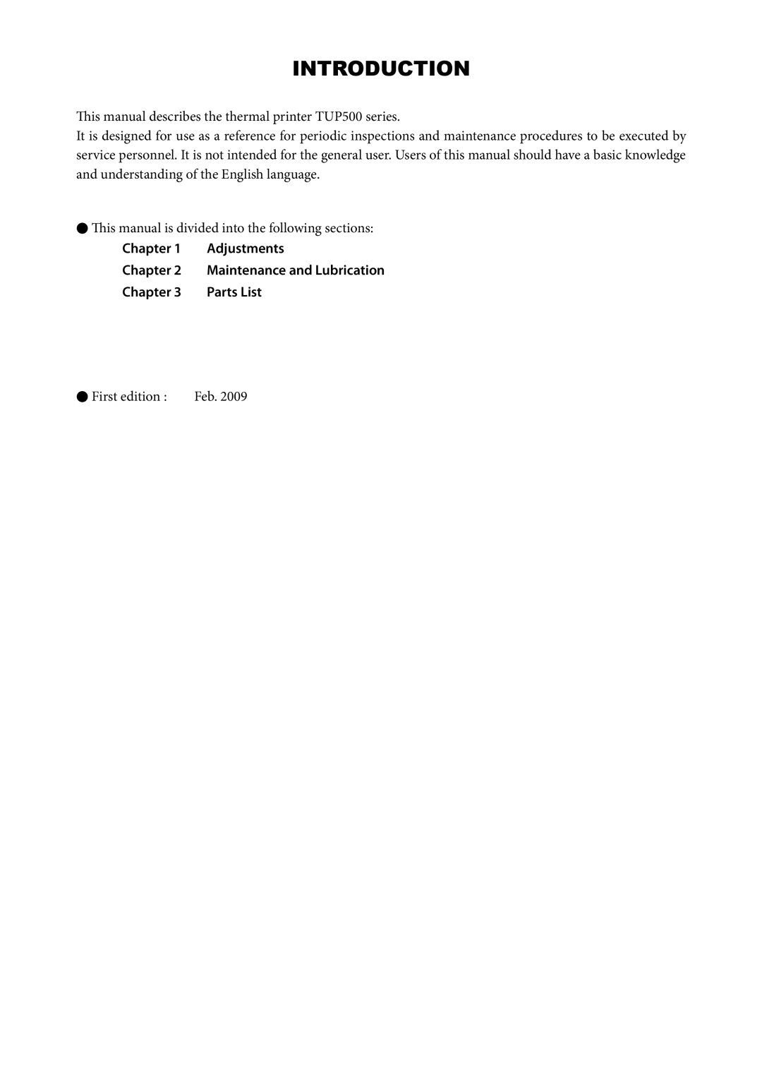 Star Micronics TUP500 technical manual Introduction 