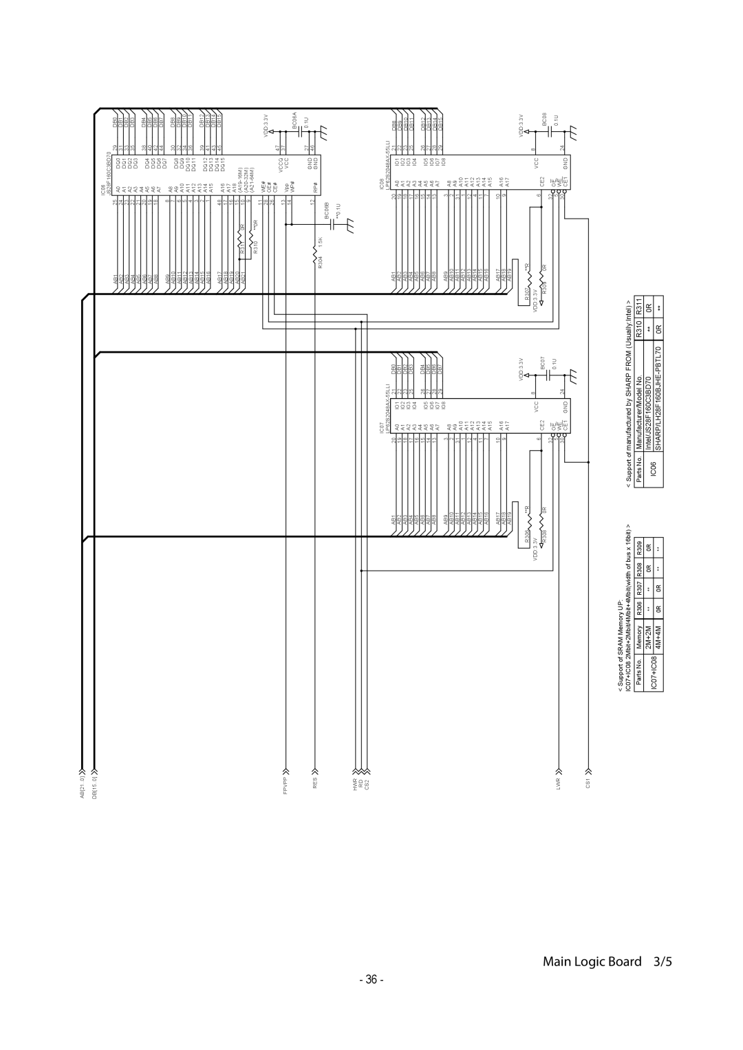 Star Micronics TUP500 technical manual Main Logic Board 3/5 