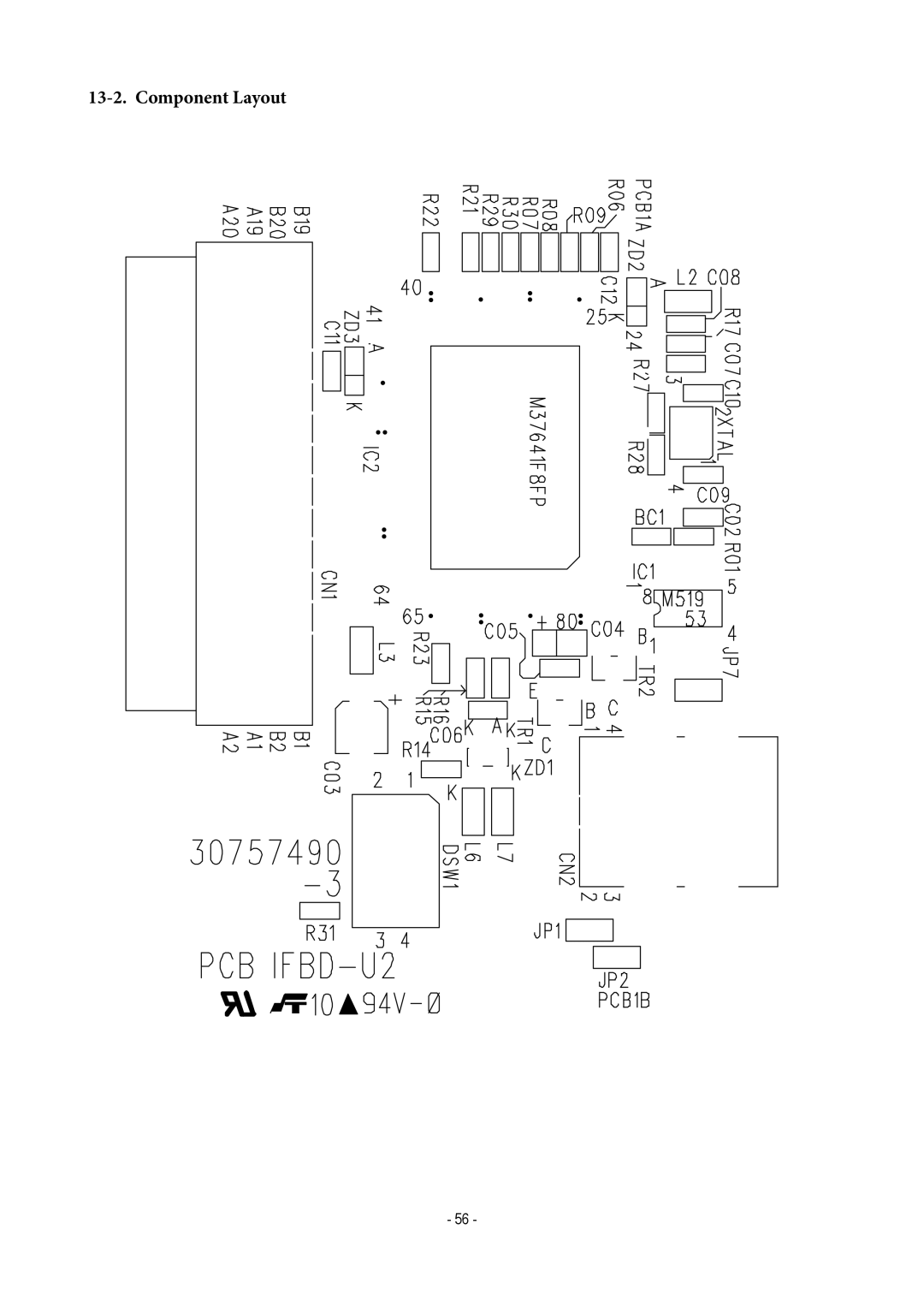 Star Micronics TUP500 technical manual Component Layout 