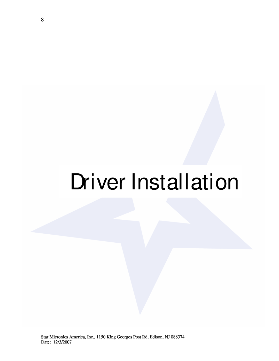 Star Micronics TUP942, TUP992 manual Driver Installation 