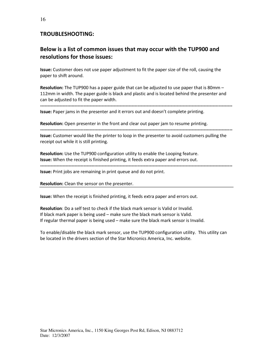 Star Micronics TUP942, TUP992 manual Troubleshooting 