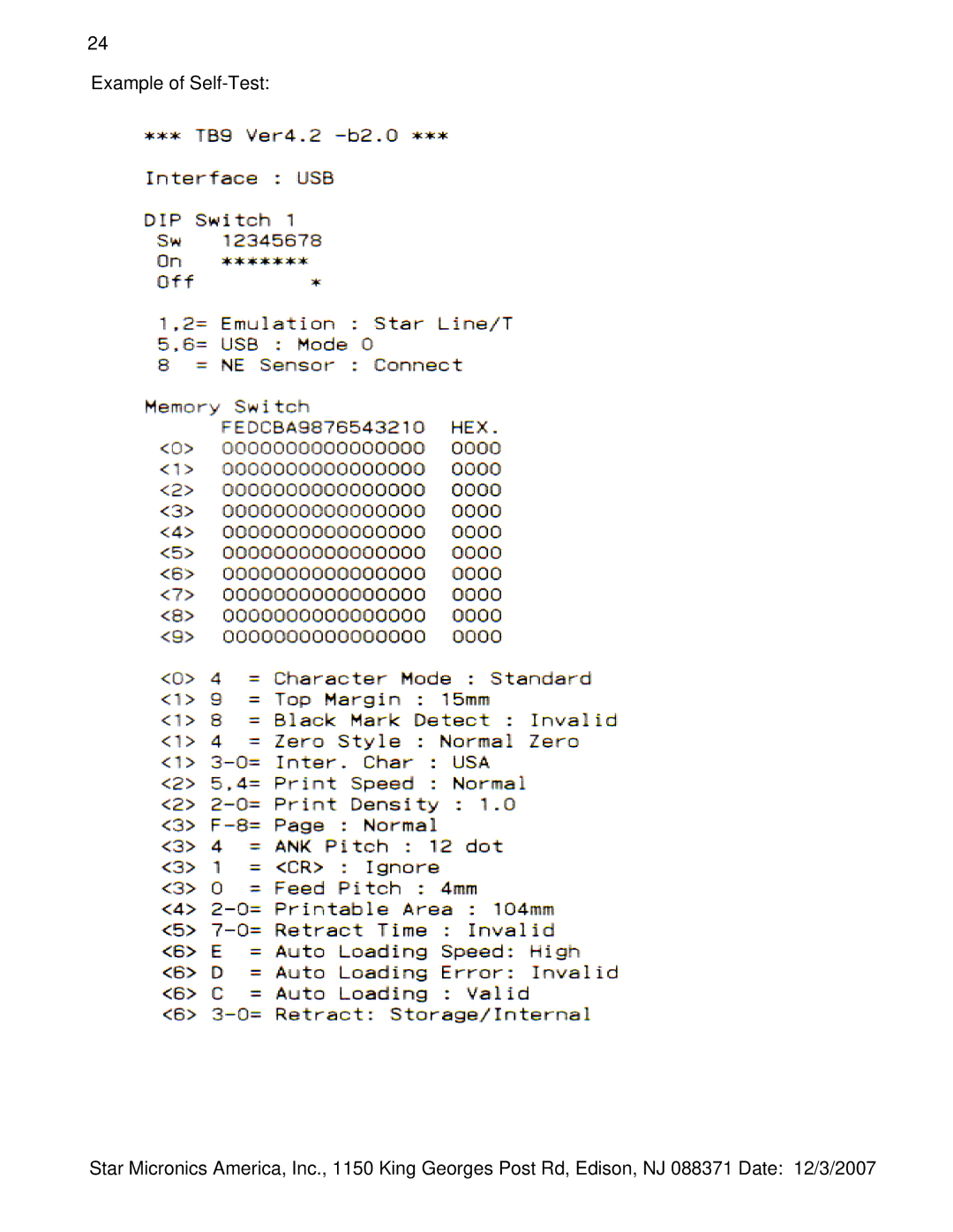 Star Micronics TUP942, TUP992 manual 