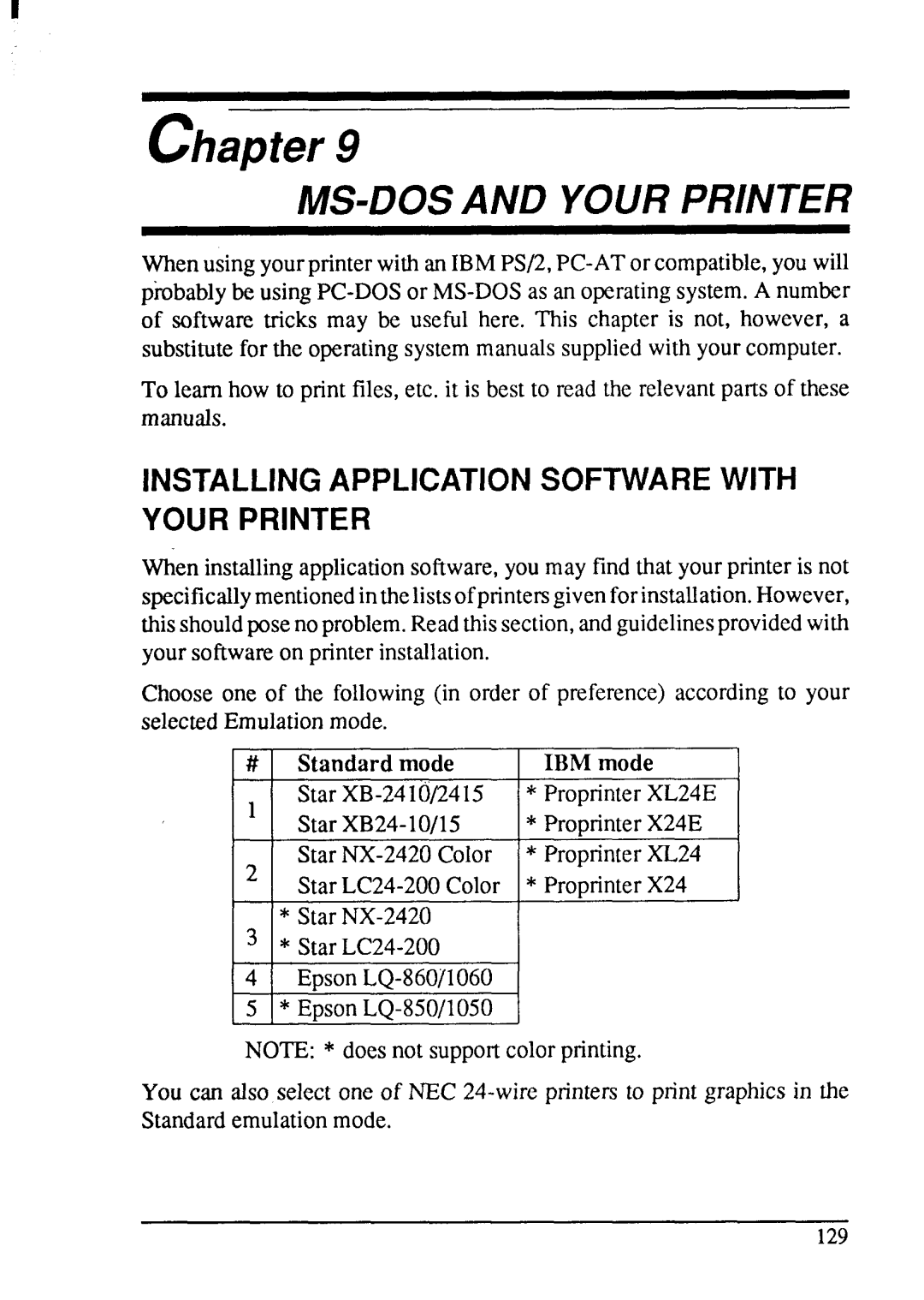 Star Micronics XB-2420, XB-2425 user manual MS-DOSAND Yourprinter 