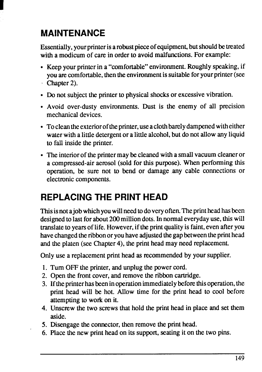 Star Micronics XB-2420, XB-2425 user manual Maintenance 