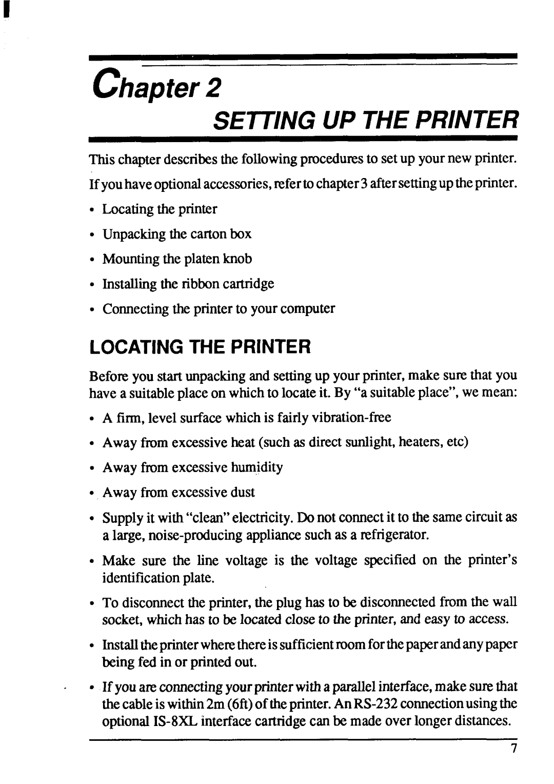 Star Micronics XB-2420, XB-2425 user manual SE77WG UP the Printer, Locatingthe Printer 