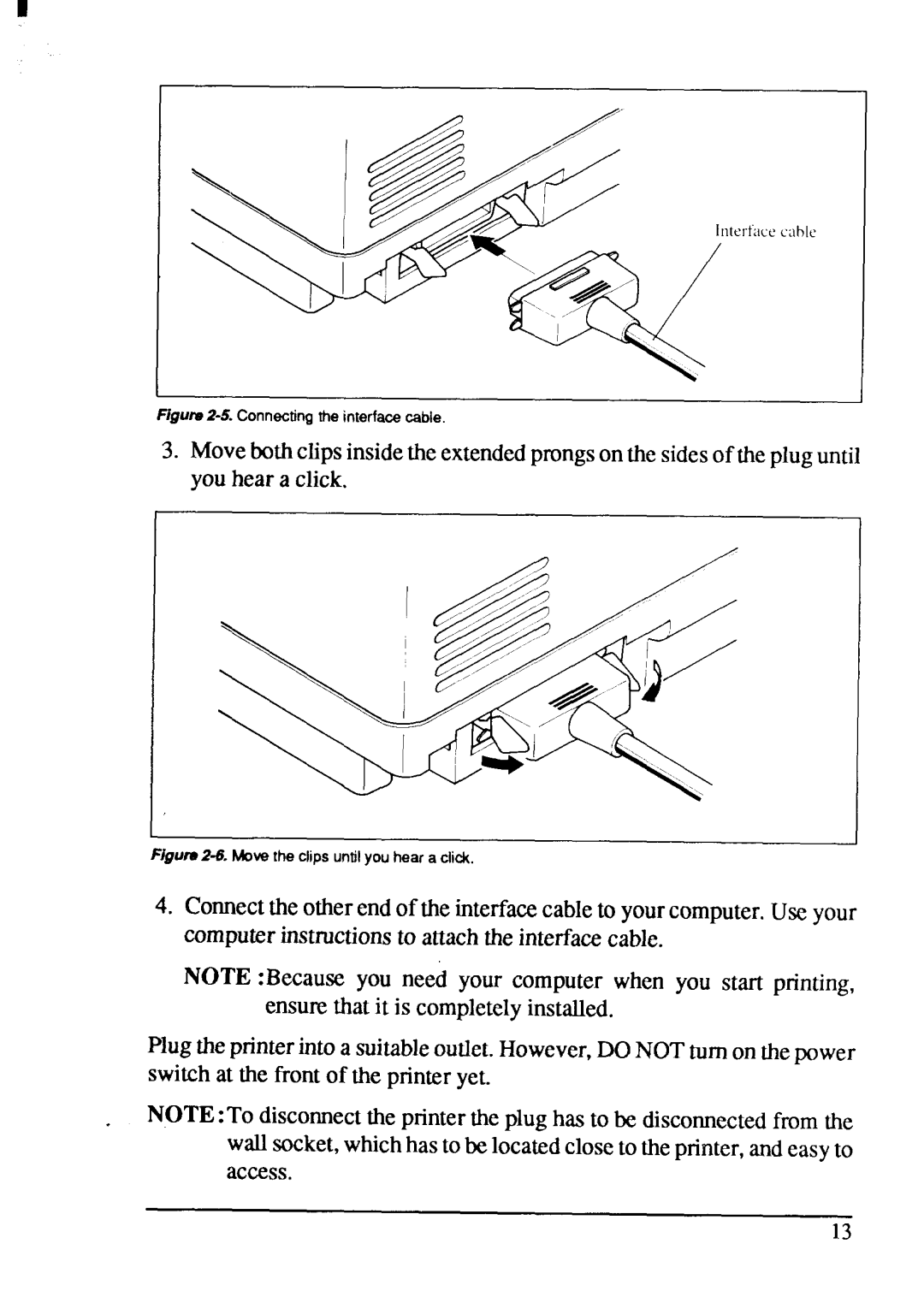 Star Micronics XB-2420, XB-2425 user manual Figurs 2-5Connectingthe interfacecable 