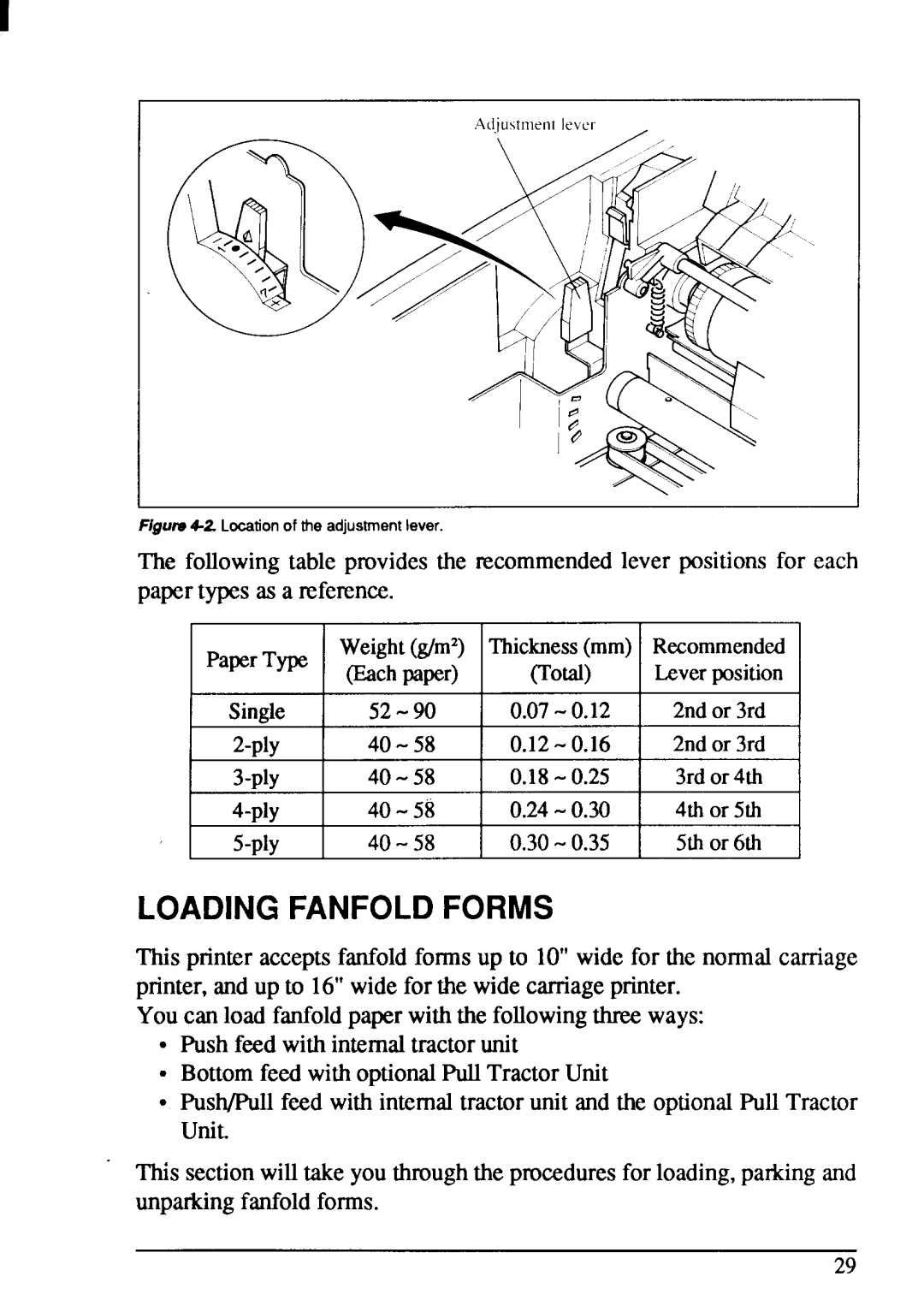 Star Micronics XB-2420, XB-2425 user manual Loadingfanfoldforms, Ply 40-58 12-0.16 