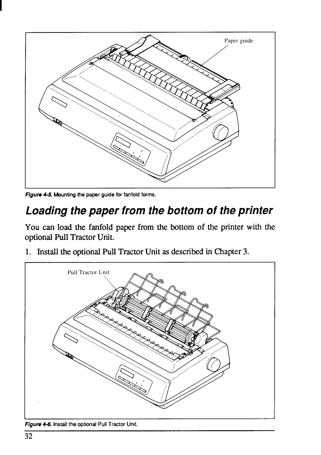 Star Micronics XB-2425 Loadingthepaper from the bottomof theprinter, Figuru 4-5.Mountingthe psperguidefor fsnfoldforms 