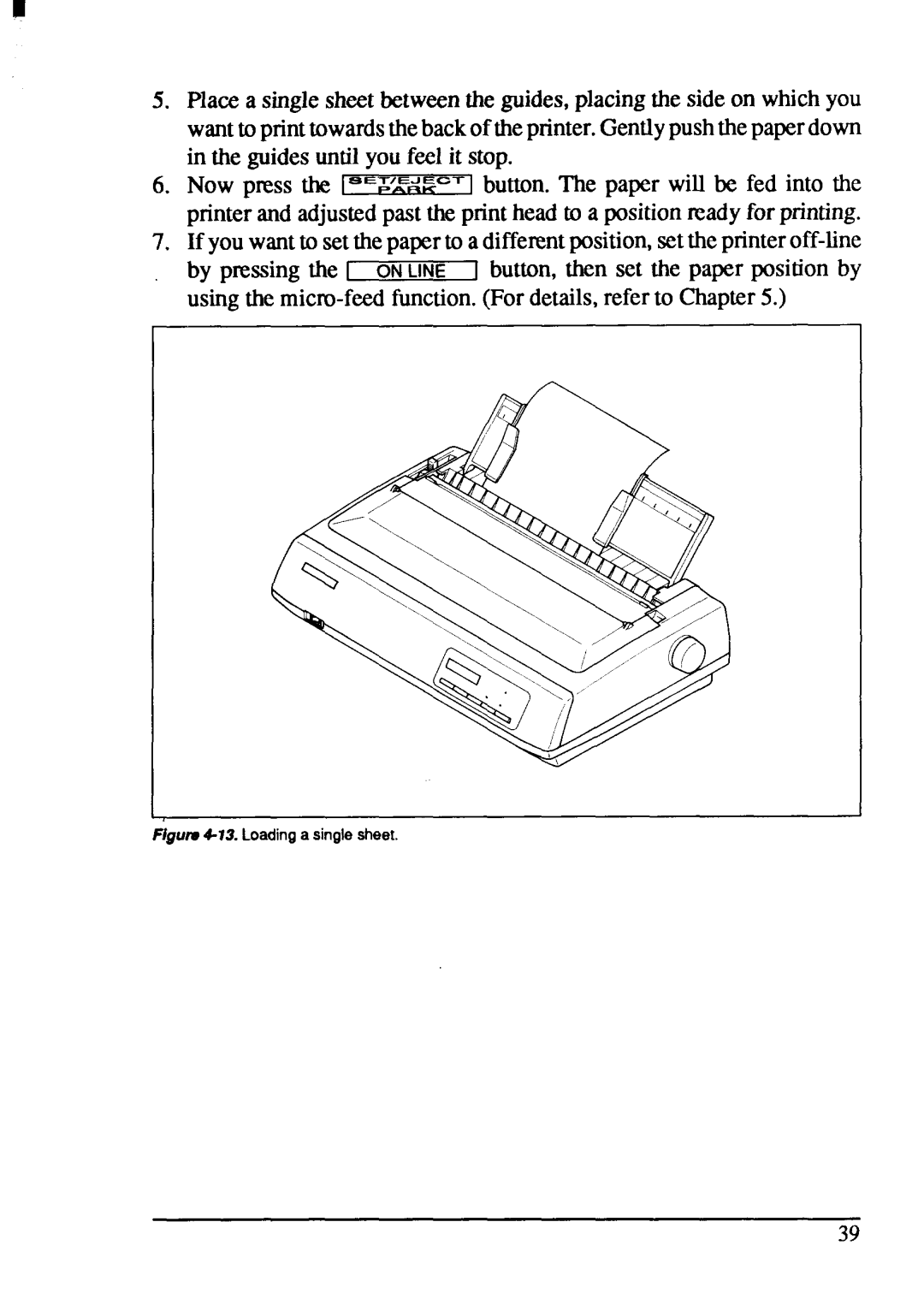 Star Micronics XB-2420, XB-2425 user manual Figutu +13. Loadinga singlesheet 