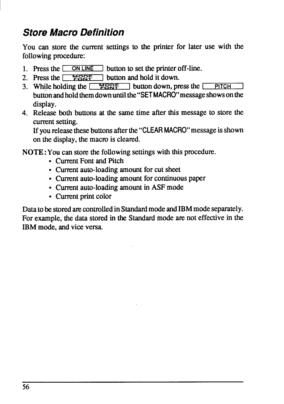 Star Micronics XB-2425, XB-2420 user manual StoreMacroDefinition 