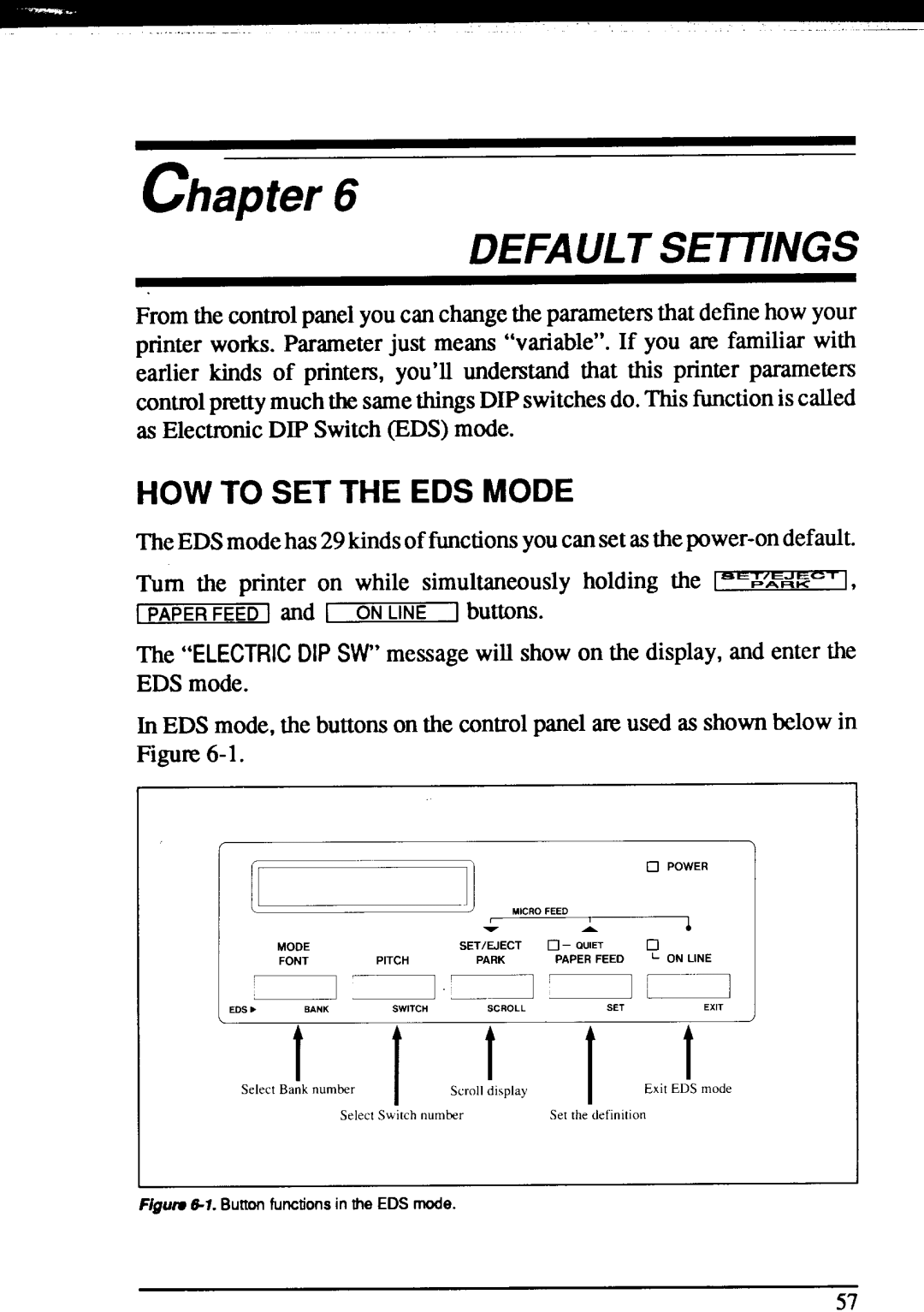 Star Micronics XB-2420, XB-2425 user manual DEFAULTSE777NGS, Howto SET the EDS Mode 