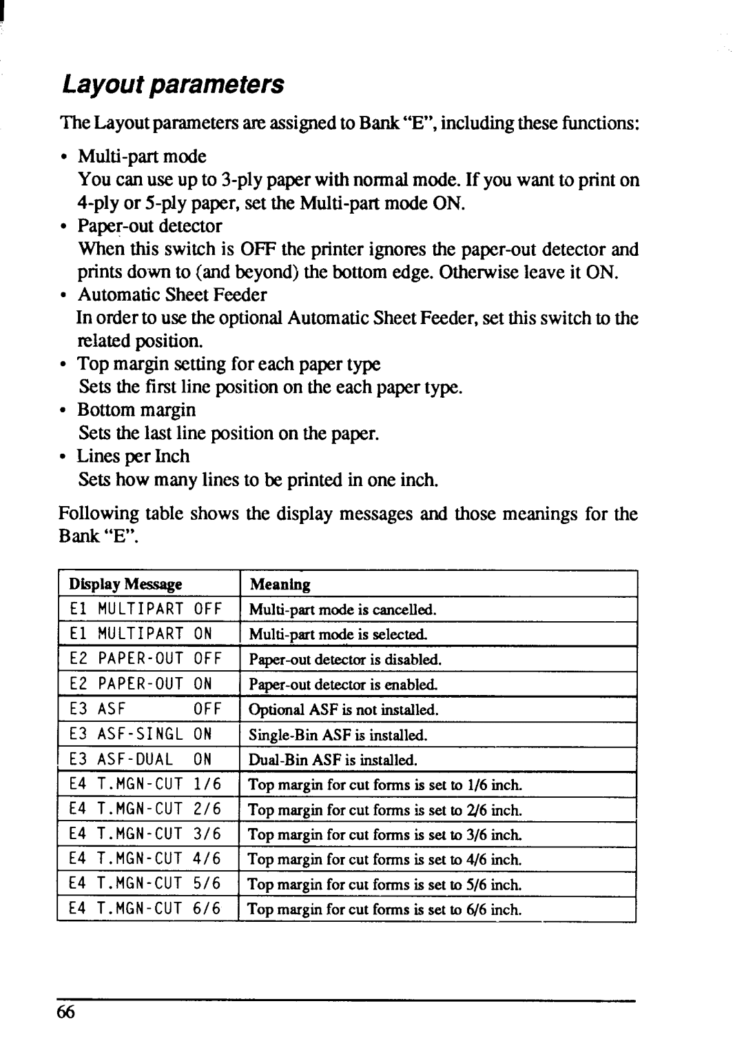 Star Micronics XB-2425, XB-2420 user manual Layoutparameters, E3 ASF-DUAL on 