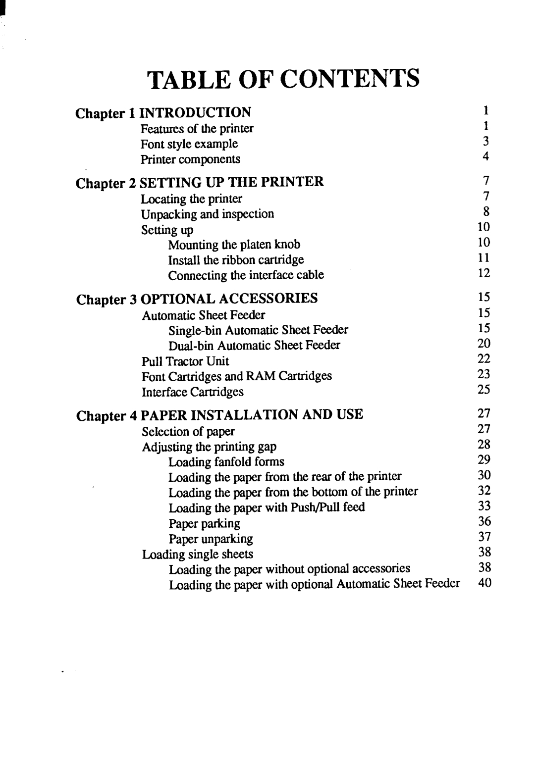 Star Micronics XB-2420, XB-2425 user manual Tableof Contents 