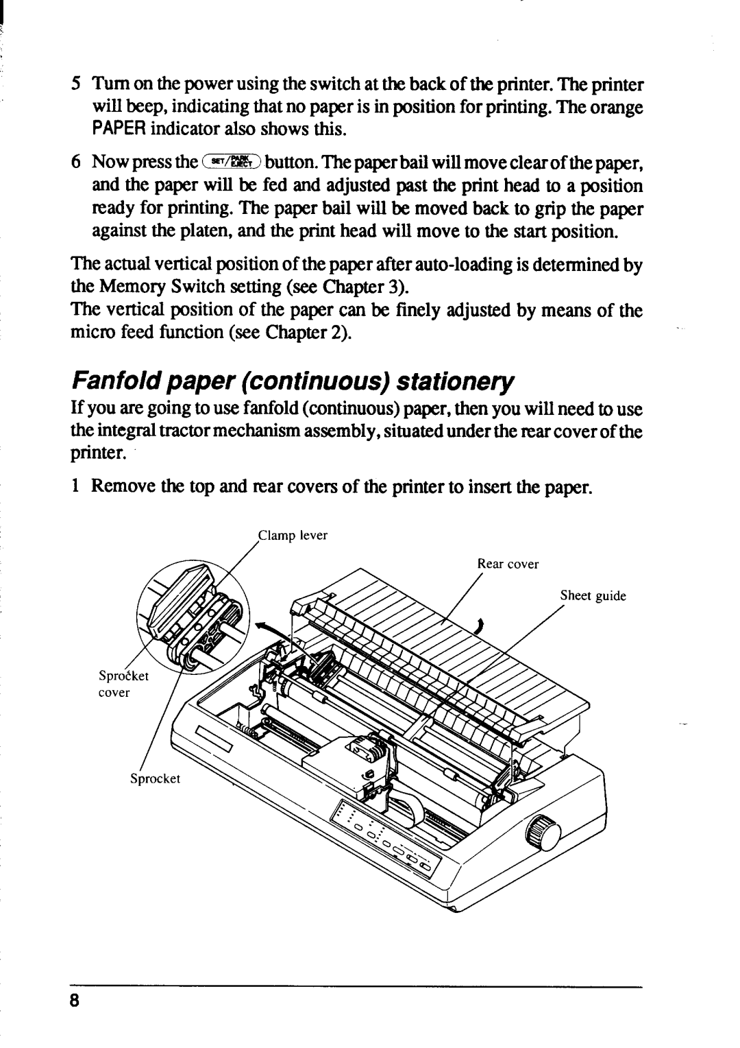 Star Micronics XB24-10, XB24-15 user manual Fanfold paper continuous stationery 