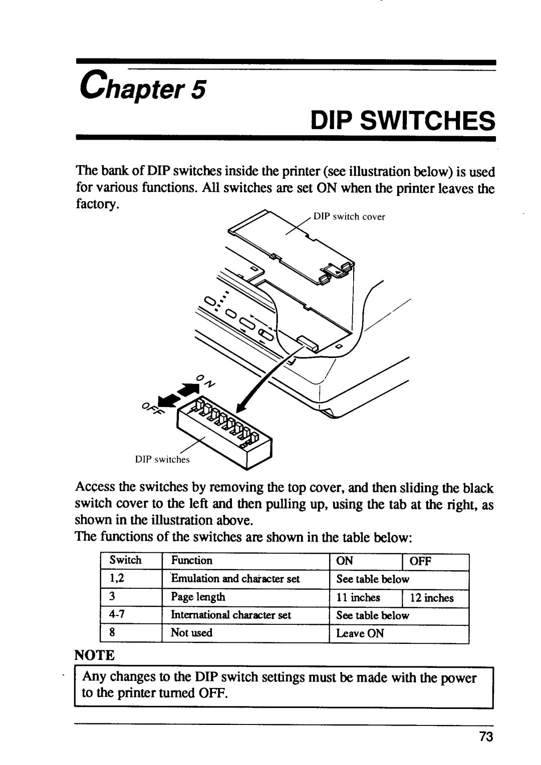 Star Micronics XB24-15, XB24-10 user manual Dip Switches, chapter 