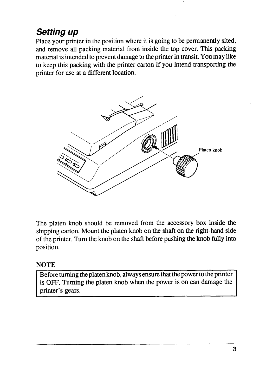 Star Micronics XB24-15, XB24-10 user manual Setting up 