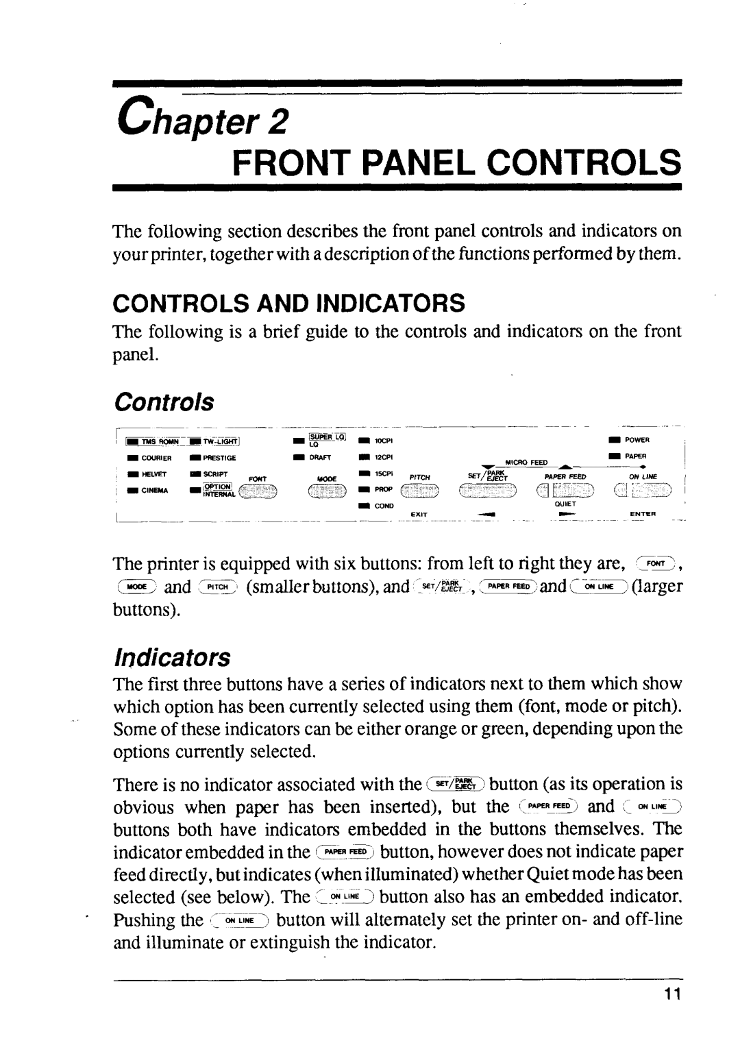 Star Micronics XB24-15, XB24-10 user manual Front Panel Controls, Indicators 