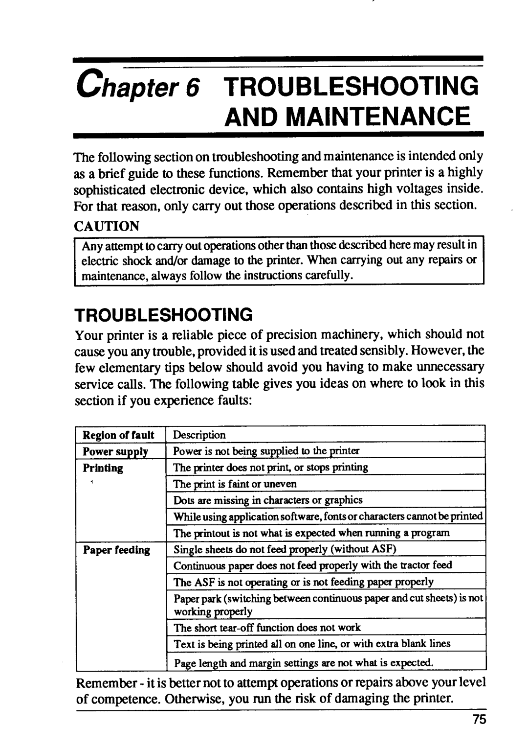 Star Micronics XB24-15, XB24-10 user manual Troubleshooting and Maintenance 