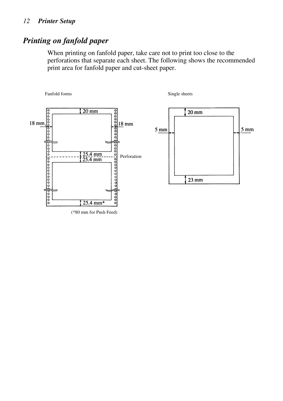 Star Micronics XB24-250 II user manual Printing on fanfold paper 