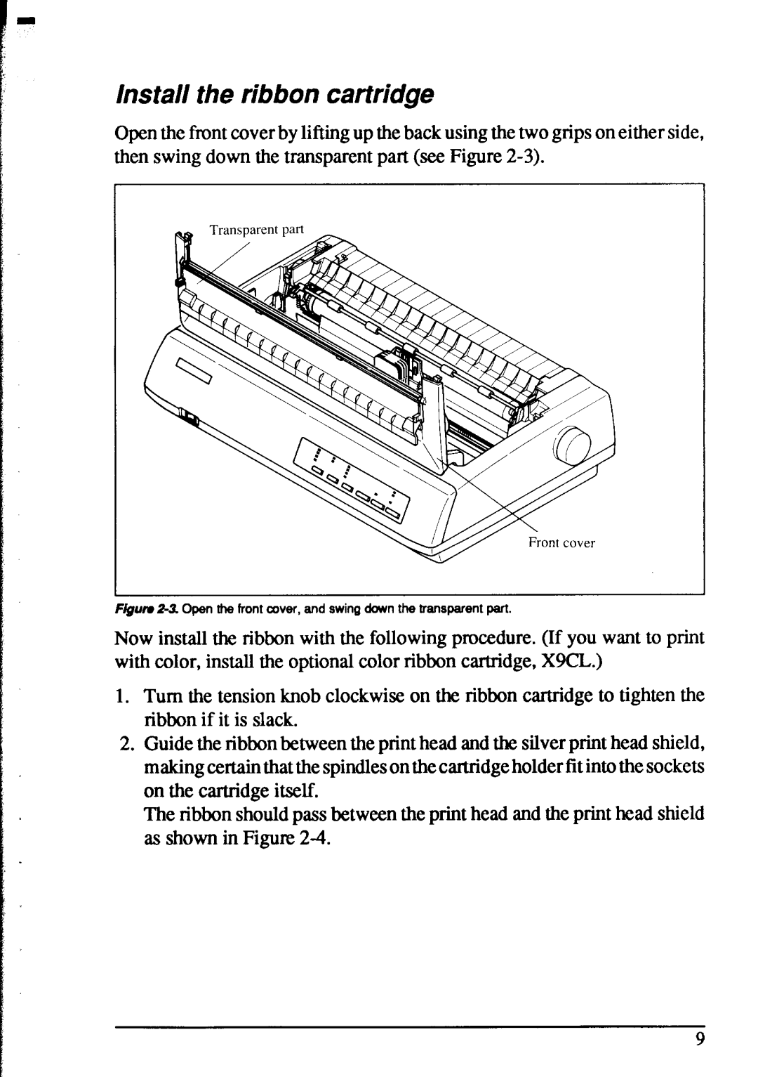 Star Micronics XR-1520, XR-1020 manual Install the ribbon cartridge 