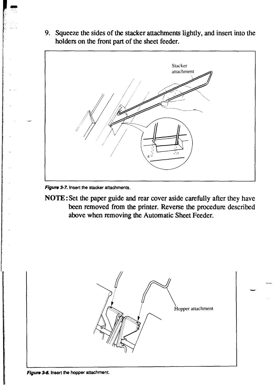 Star Micronics XR-1520, XR-1020 manual Figum 3-7. insert the stacker attachments 
