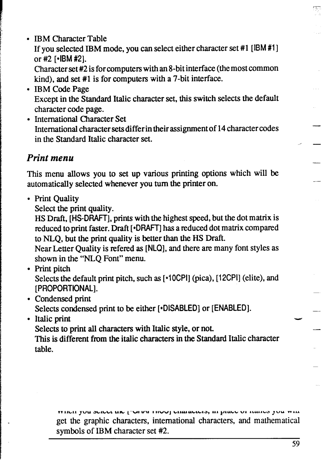 Star Micronics XR-1020, XR-1520 manual Print menu 