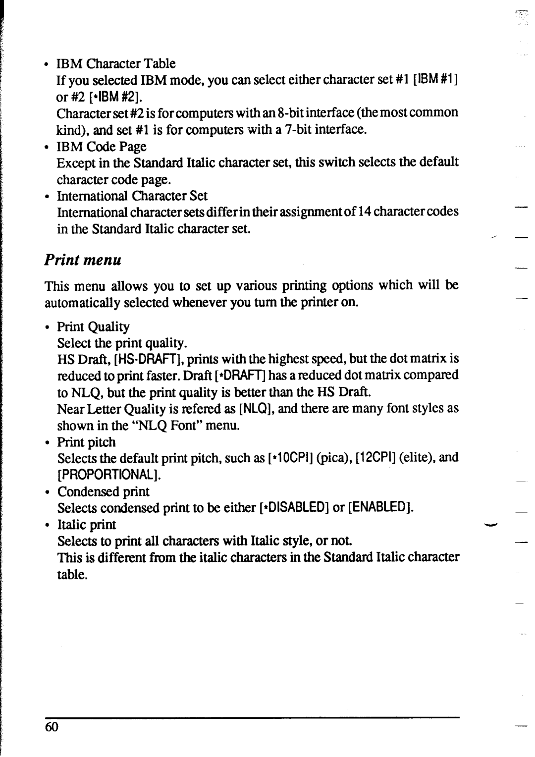Star Micronics XR-1020, XR-1520 manual Print menu 