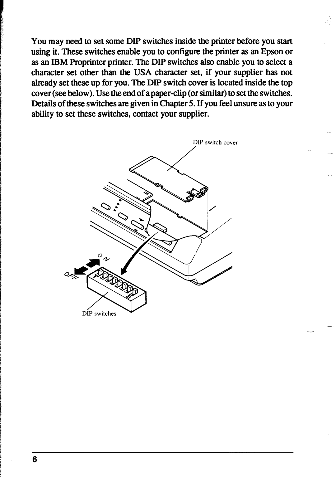 Star Micronics XR-1500, XR-1000 user manual DIP switch cover 