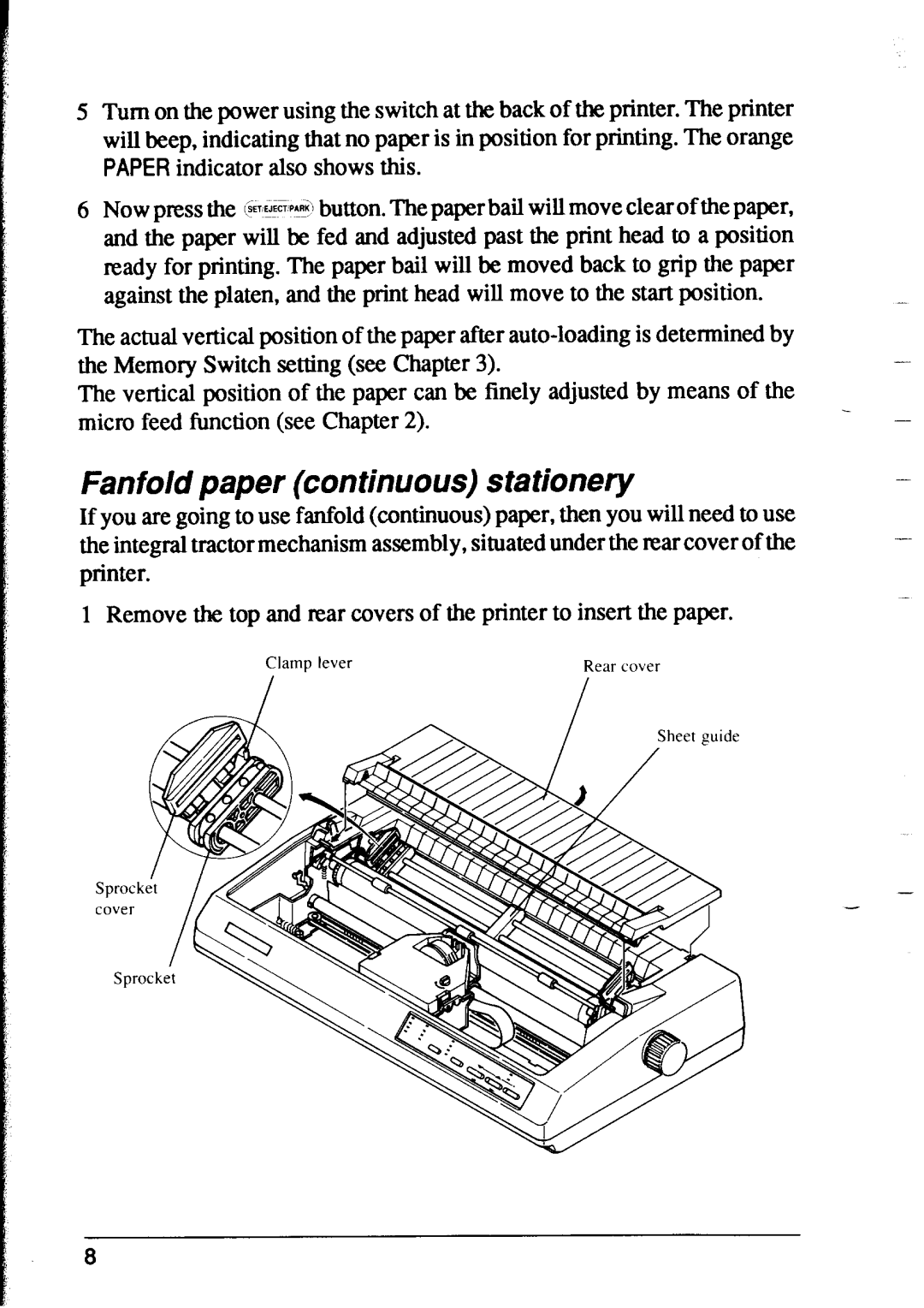 Star Micronics XR-1500, XR-1000 user manual Fanfold paper continuous stationery 