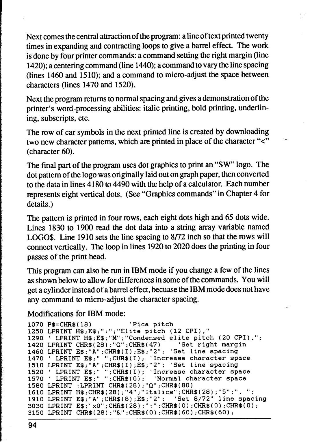 Star Micronics XR-1500, XR-1000 user manual Lprint E$ 