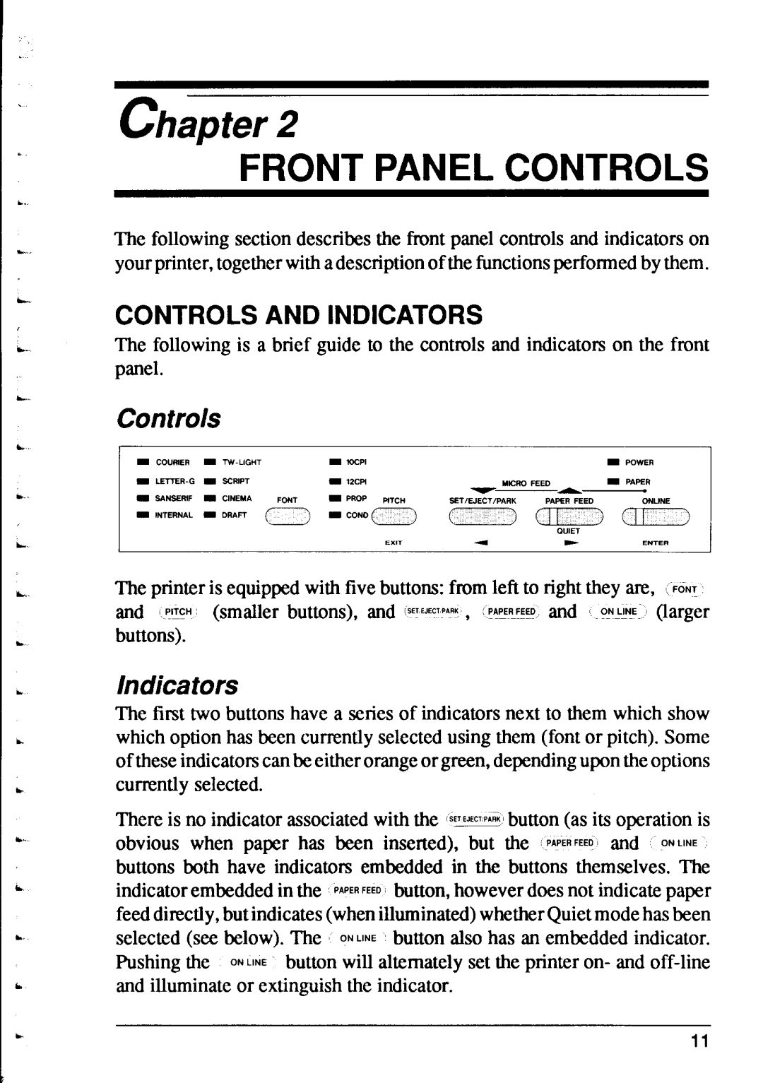 Star Micronics XR-1000, XR-1500 user manual Controls and Indicators 