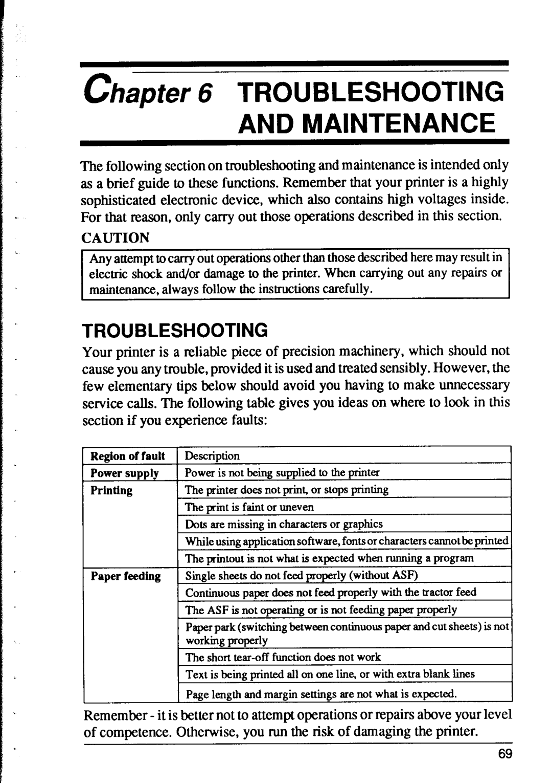 Star Micronics XR-1000, XR-1500 user manual Troubleshooting and Maintenance 