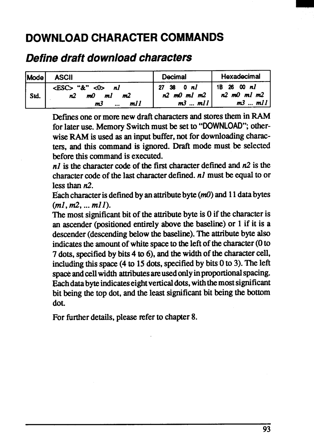 Star Micronics ZA-200, ZA-250 user manual a t w D a t l 