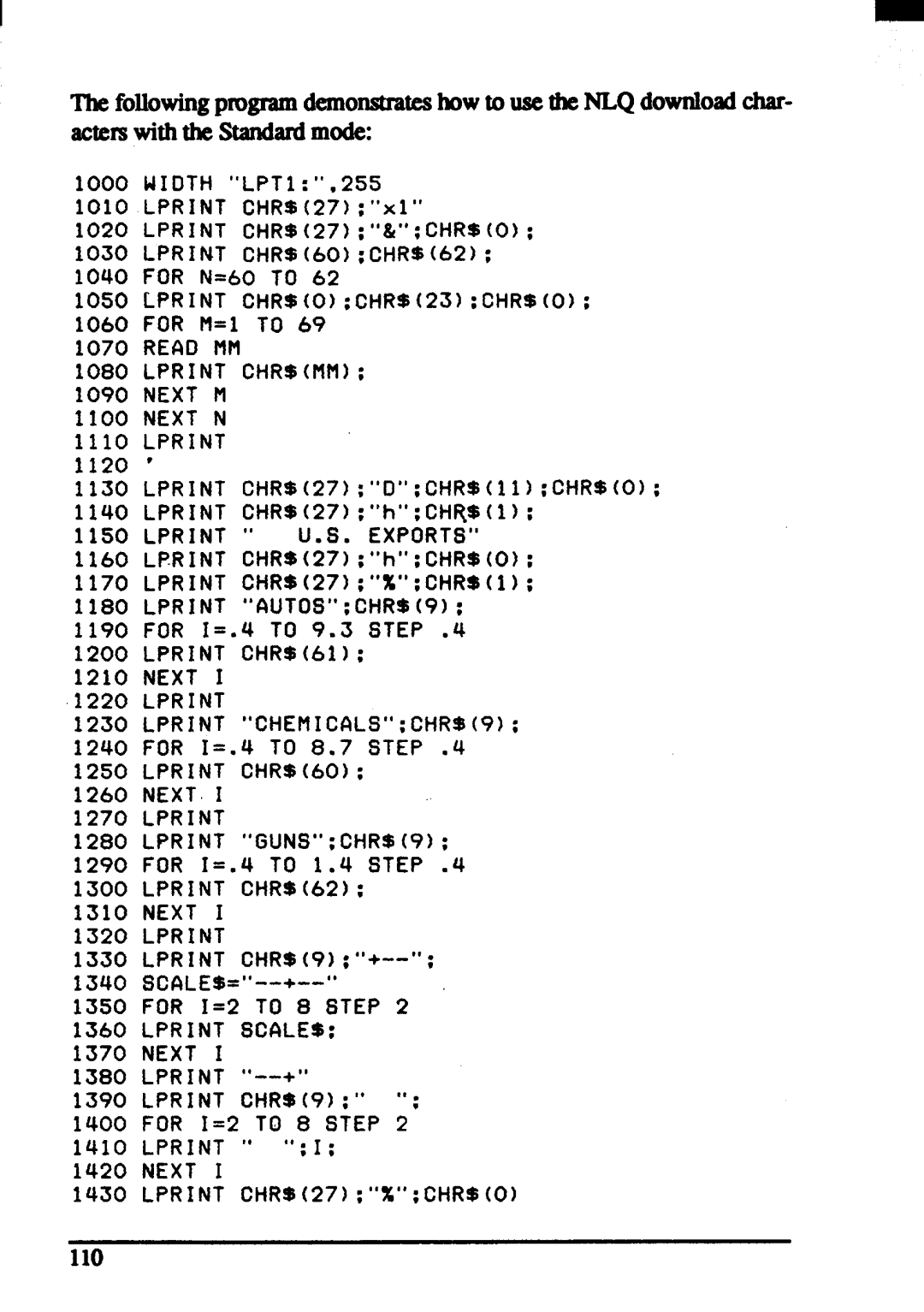 Star Micronics ZA-250, ZA-200 user manual BlIDTH LPT1 ,255 